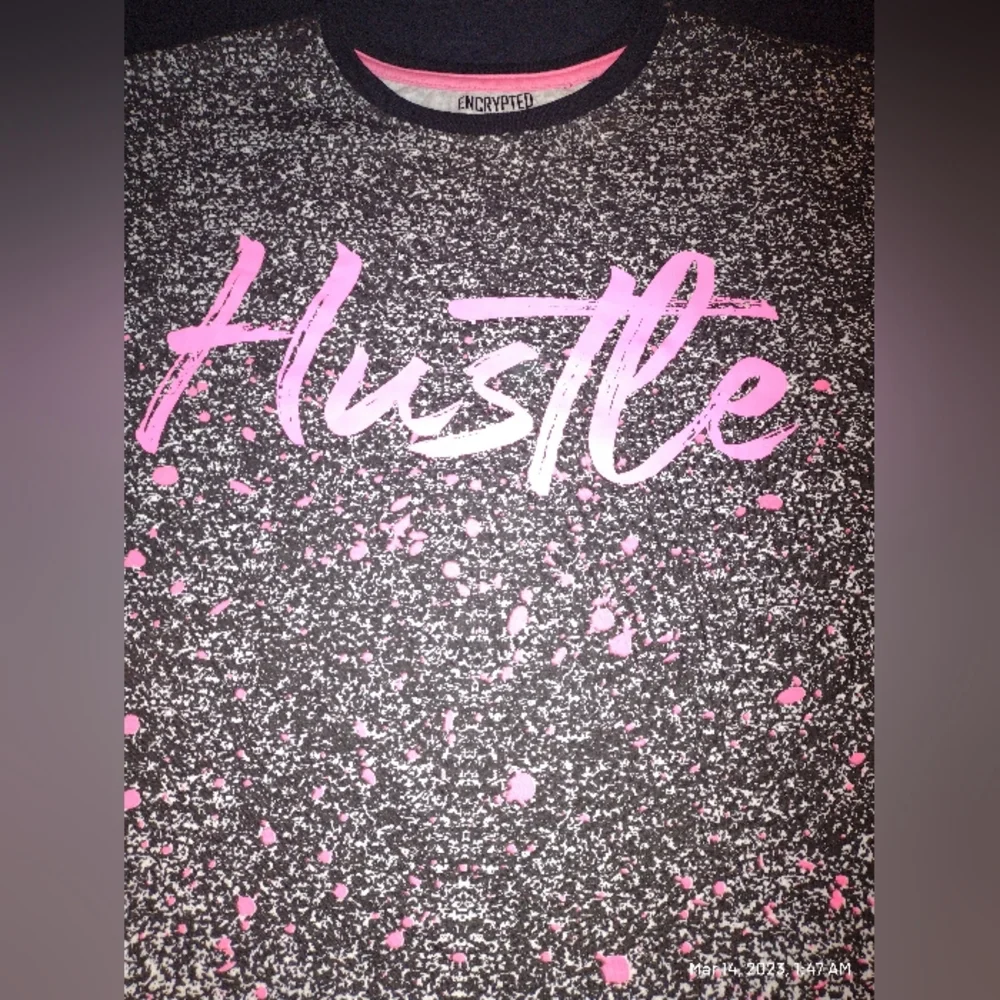 Encrypted NYC Hustler T Shirt Men's Big And Tall paint splatter graphic tee 5xl - Picture 5 of 5